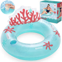 Bestway blue inflatable ring with backrest coral reef 107cm 43730