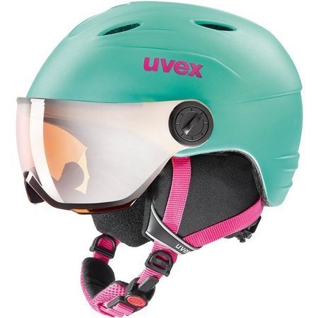 Kask narciarski dziecięcy z wizjerem Uvex Junior visor biały