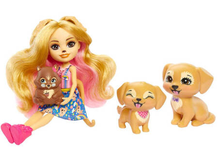Enchantimals Golden Retriever doll, squirrel puppy figurines ZA5088
