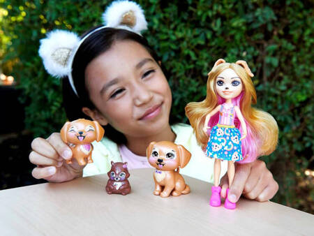 Enchantimals Golden Retriever doll, squirrel puppy figurines ZA5088