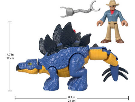 Jurassic World set Imaginext figurines Stegosaurus + Dr. Grant ZA5097