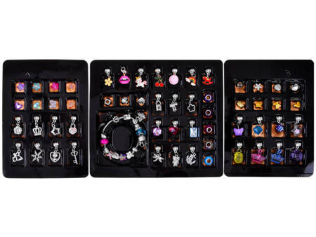 Set of beads, bracelet, necklace, box + jewelry stand ZA 4645