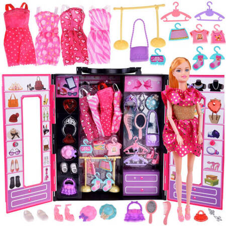 Wardrobe wardrobe doll clothes dresses shoes accessories large set ZA4631