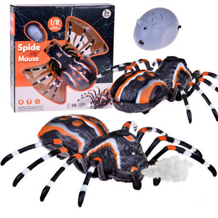 Realistic spider toy with remote control, lights up, walks in pairs RC0636