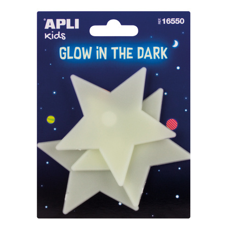 Fluorescencyjne naklejki Apli Kids - DuÅ¼e Gwiazdki 3 sztuki