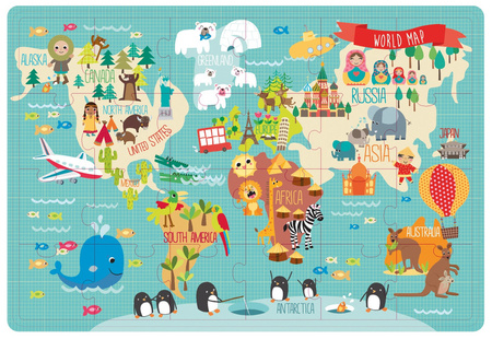 Puzzle XL Apli Kids - Mapa świata 3+