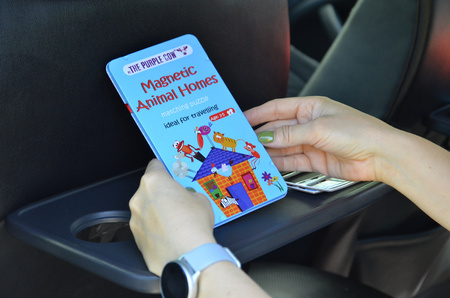 Podróżna gra magnetyczna The Purple Cow - Puzzle Zwierzęta i ich domy