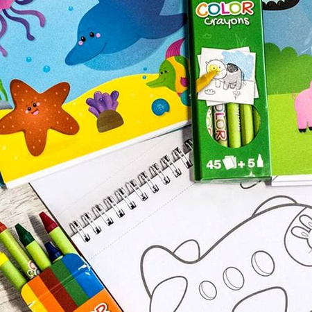 Kolorowanka z kredkami Apli Kids - Transport