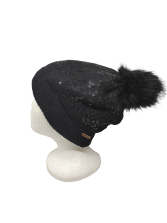 Czapka zimowa MAXIMO Kids z pomponem i cekinami