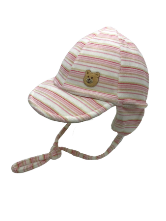 Czapka dziecięca jesienna zimowa Doll z troczkami i daszkiem