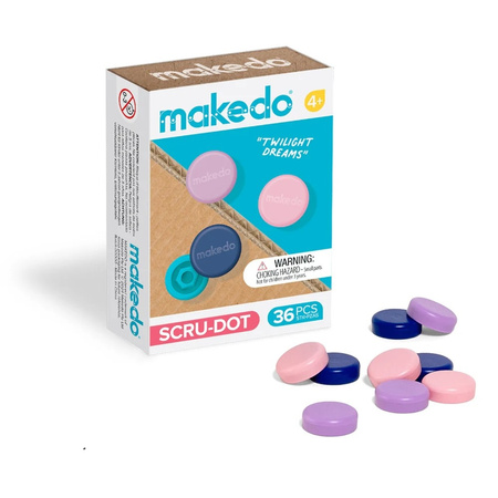 Ozdobne nakładki na śrubki Scru-Dot Makedo - Twilight Dreams 36 el.