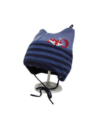 Czapka zimowa przejściowa Maximo Mini z troczkami i ozdobnymi uszkami