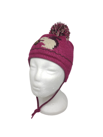 Czapka zimowa Maximo z pomponem i sznureczkami pod szyję