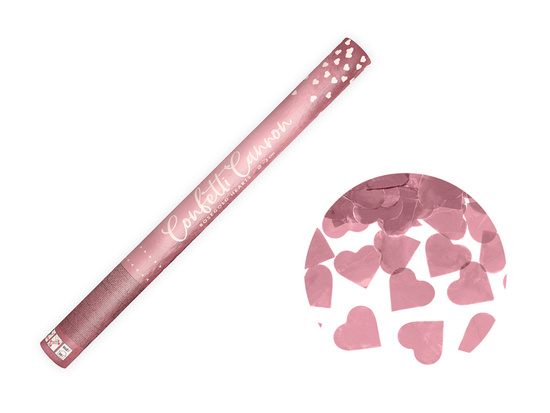 Tuba z sercami, różowe złoto, 60cm