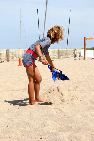 Spodenki kąpielowe Ducksday UV50+ biały granat koralowa czerwień