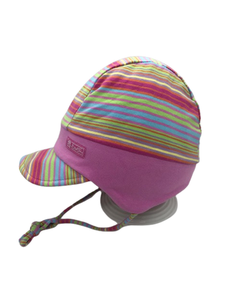 Czapka dziecięca wiosenna Doll z troczkami i daszkiem UV