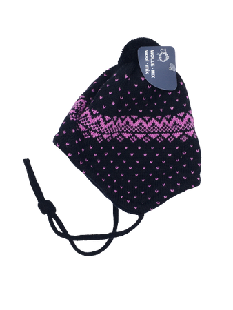 Czapka zimowa przejściowa Maximo Baby z pomponem i troczkami 
