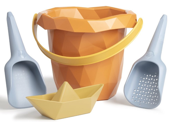 Zestaw zabawek do piasku w wiaderku Zsilt - 12 miesięcy + pomarańczowe