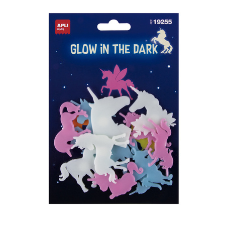 Fluorescencyjne naklejki Apli Kids - JednoroÅ¼ce 12 sztuk