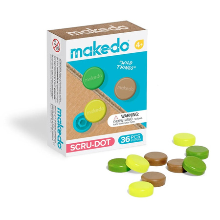 Ozdobne nakładki na śrubki Scru-Dot Makedo - Wild Things 36 el.