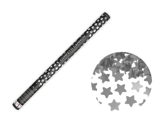 Tuba z gwiazdkami, srebrny, 80cm