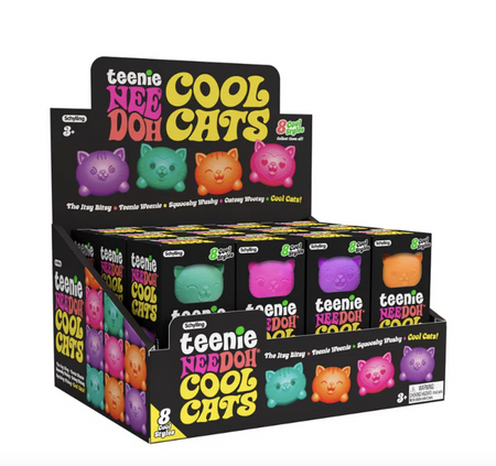 Schylling Gniotek sensoryczny Teenie Needoh Cool Cats (SET: 12 szt) | Bigjigs Toys®