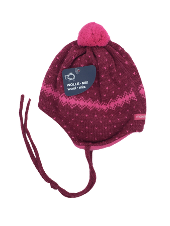 Czapka zimowa przejściowa Maximo Baby z pomponem i troczkami