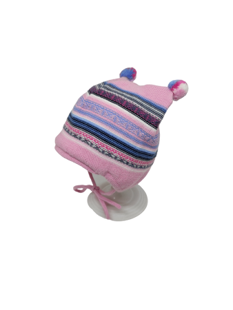 Czapka zimowa przejściowa Maximo Mini z pomponami i troczkami.