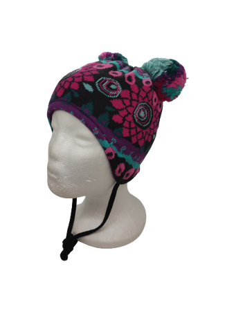 Czapka zimowa przejściowa Maximo Mini dwoma pomponami i z troczkami