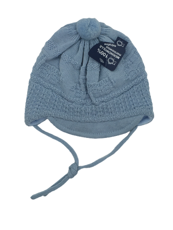 Czapka zimowa przejściowa Maximo Baby z pomponem i troczkami