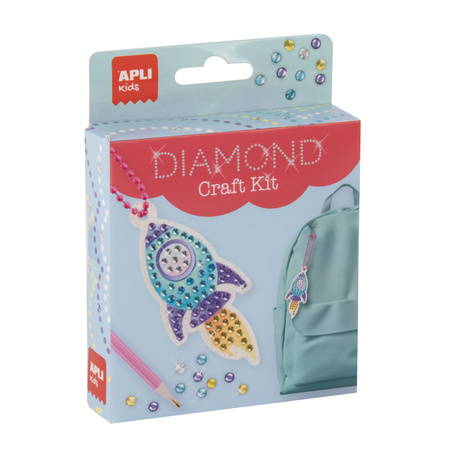 Zestaw do robienia diamentowych breloczków DIY Apli Kids - Rakieta