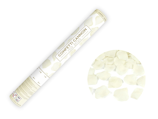 Tuba z płatkami róż, krem, 40cm