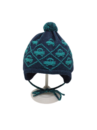 Czapka zimowa przejściowa Maximo Baby z pomponem i troczkami