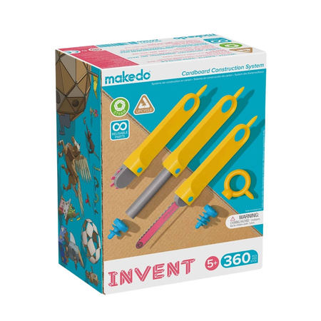 Zestaw narzędzi do konstruowania DIY Makedo - Invent 360 el.