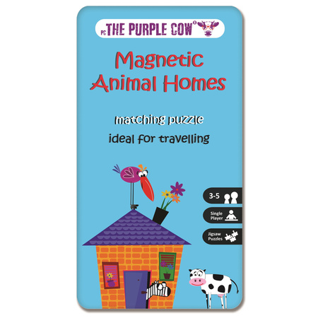 Podróżna gra magnetyczna The Purple Cow - Puzzle Zwierzęta i ich domy