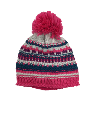 Czapka zimowa Maximo Kids z pomponem róż wzór
