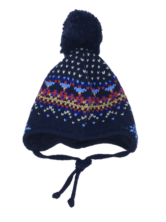 Czapka zimowa przejściowa Maximo Baby z pomponem i troczkami
