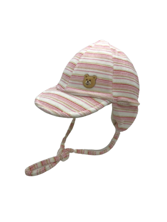 Czapka dziecięca jesienna zimowa Doll z troczkami i daszkiem