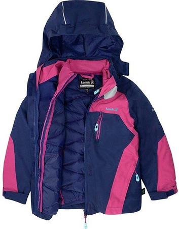 Kurtka zimowa membranowa puchowa 3w1 KAMIK SHINE DOWN róż