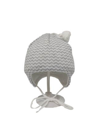 Czapka zimowa przejściowa Maximo Baby z troczkami i pomponem na sznurku