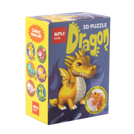 Puzzle 3D Apli Kids Smoki - Å»ółty