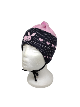 Czapka zimowa przejściowa Maximo Baby z pomponem i troczkami