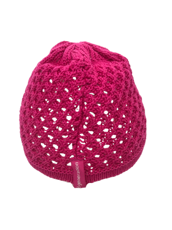 Ażurowa czapka wiosenna Doll malinowy róż
