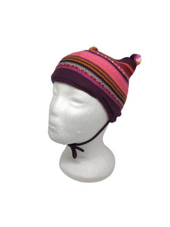 Czapka zimowa MAXIMO Mini z troczkami i ozdobnymi pomponami