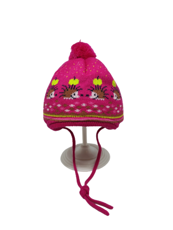 Czapka zimowa przejściowa Maximo Baby z pomponem i troczkami