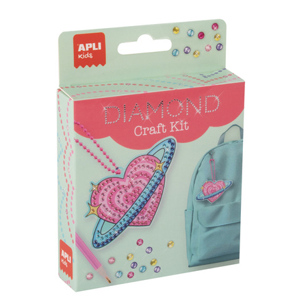 Zestaw do robienia diamentowych breloczków DIY Apli Kids - Planeta Serce