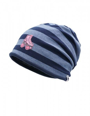 MINI GIRL-Beanie, reversible Jersey Ringel, Deko