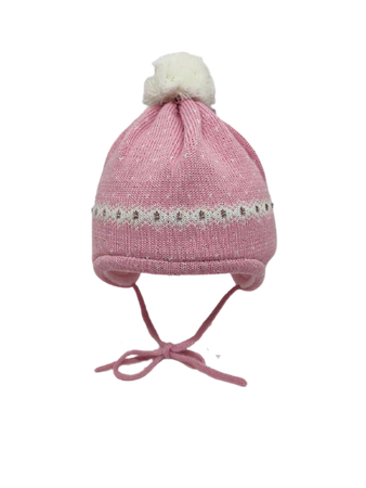 Czapka zimowa przejściowa Maximo Mini z pomponem i troczkami 
