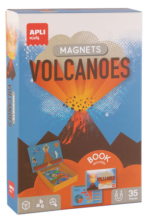 Magnetyczna układanka edukacyjna z książeczką Apli Kids - Wulkany