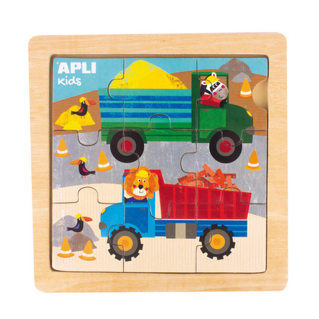 Drewniane puzzle Apli Kids - Ciężarówka 3+